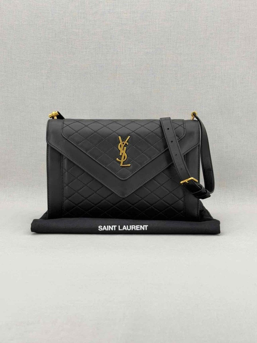 Pre - loved SAINT LAURENT Gabrielle Black Satchel at Reems Closet