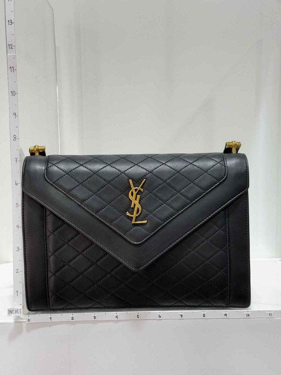 Pre - loved SAINT LAURENT Gabrielle Black Satchel at Reems Closet
