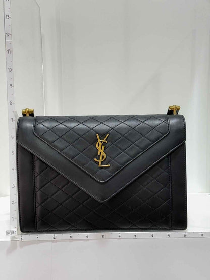 Pre - loved SAINT LAURENT Gabrielle Black Satchel at Reems Closet