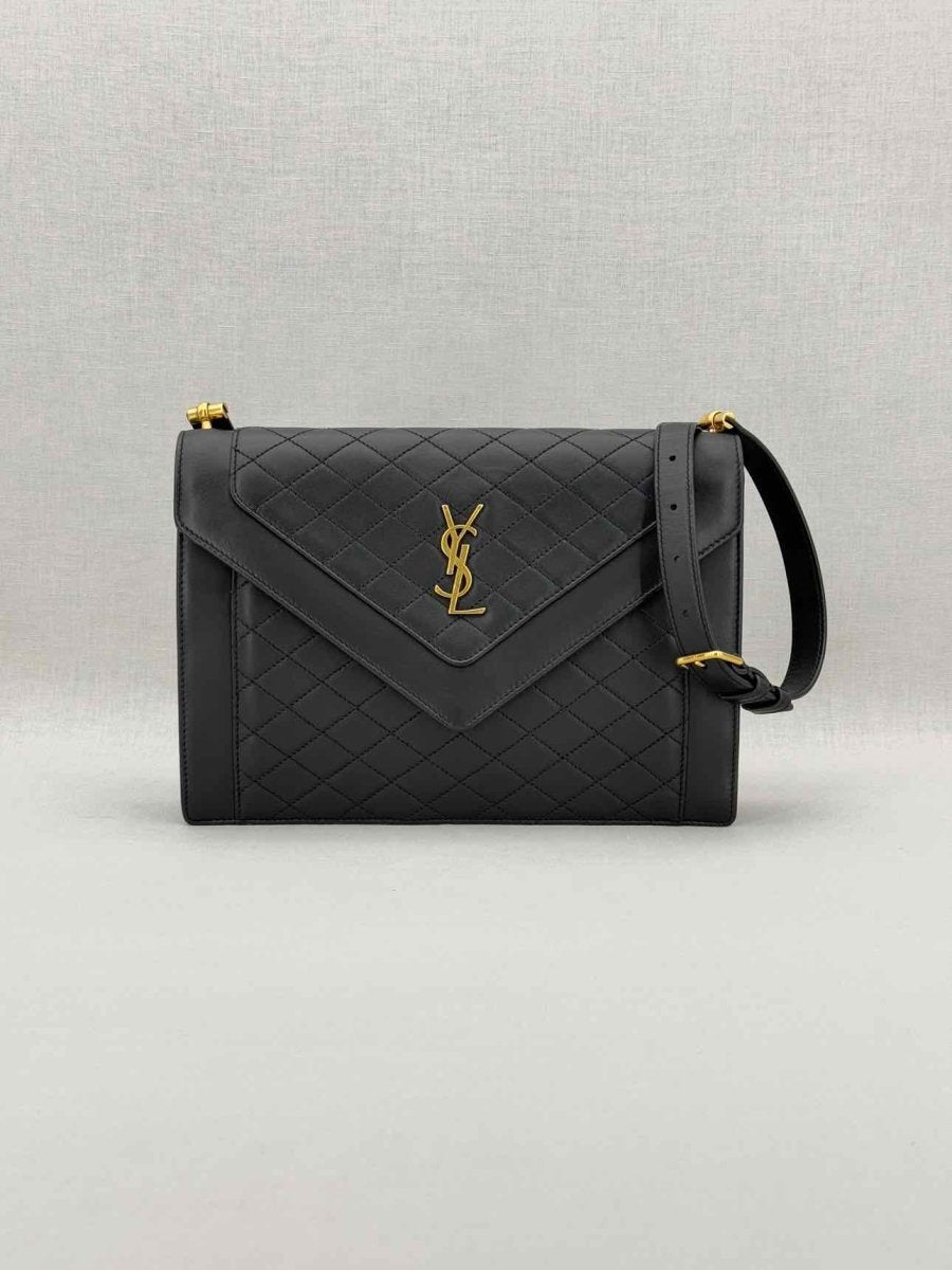 Pre - loved SAINT LAURENT Gabrielle Black Satchel at Reems Closet