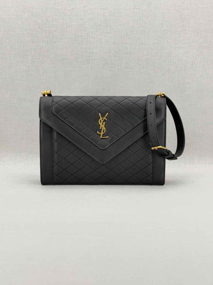 Pre - loved SAINT LAURENT Gabrielle Black Satchel at Reems Closet