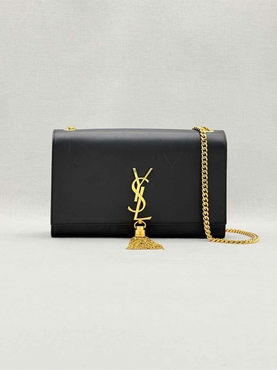 Pre-loved SAINT LAURENT Kate Black Shoulder Bag at Reems Closet