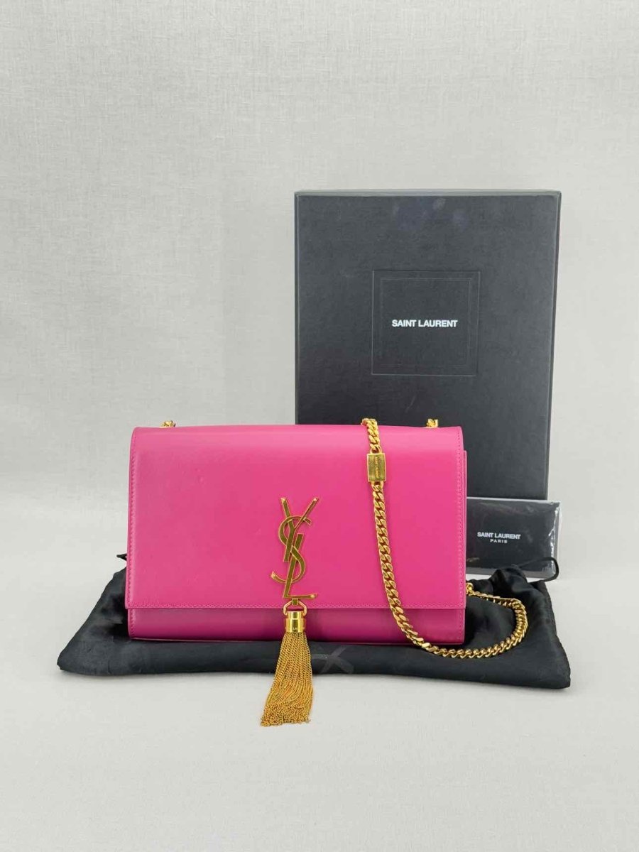 Pre - loved SAINT LAURENT Kate Fuchsia Crossbody at Reems Closet