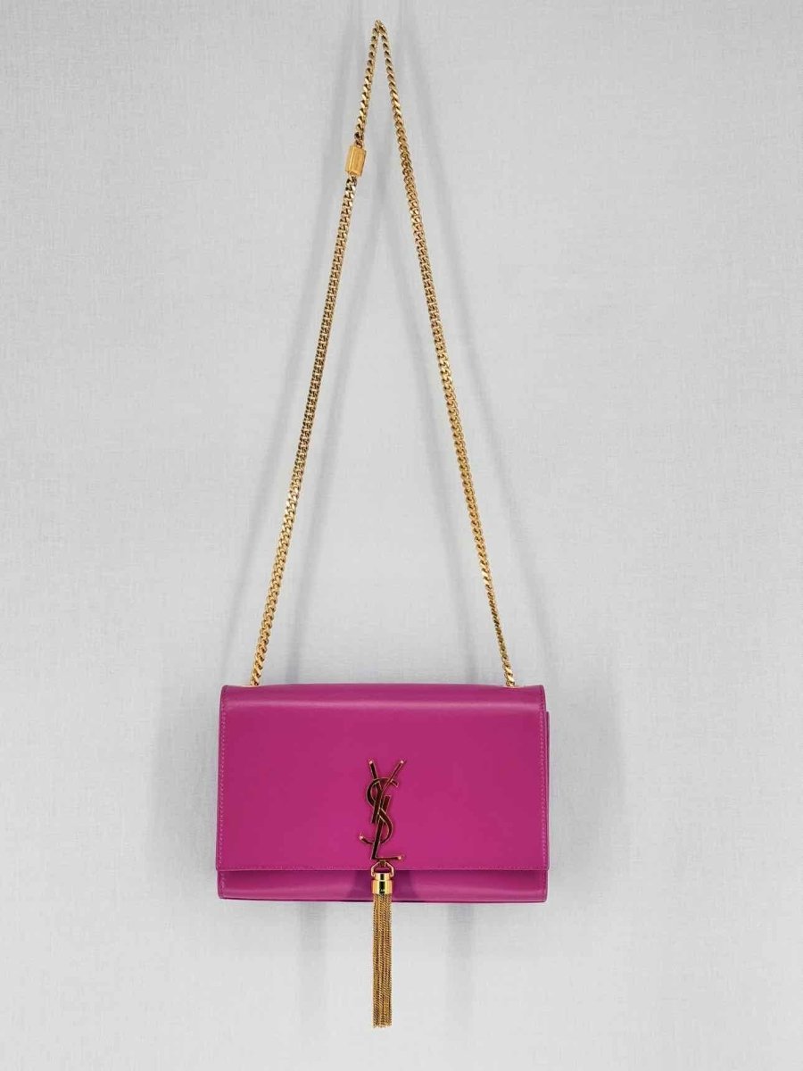 Pre - loved SAINT LAURENT Kate Fuchsia Crossbody at Reems Closet