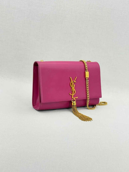 Pre - loved SAINT LAURENT Kate Fuchsia Crossbody at Reems Closet