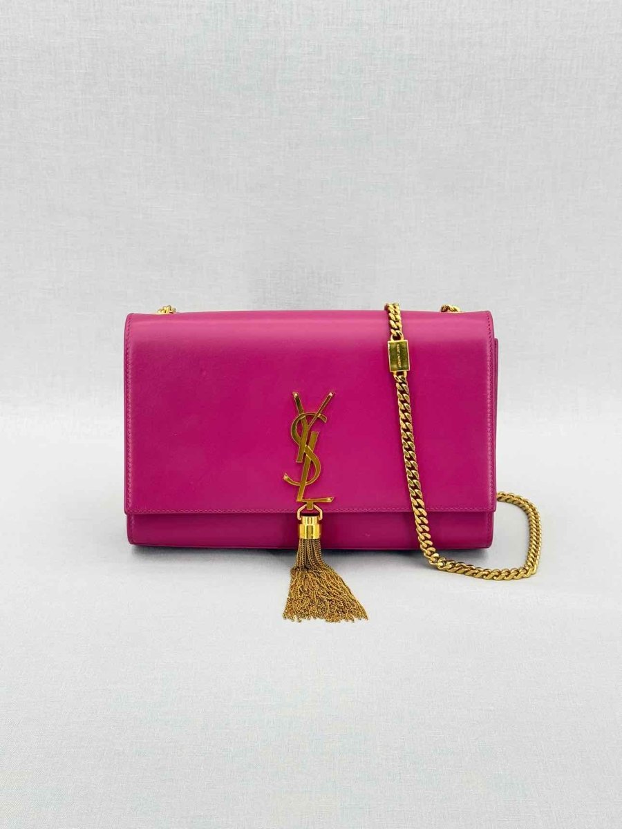 Pre - loved SAINT LAURENT Kate Fuchsia Crossbody at Reems Closet