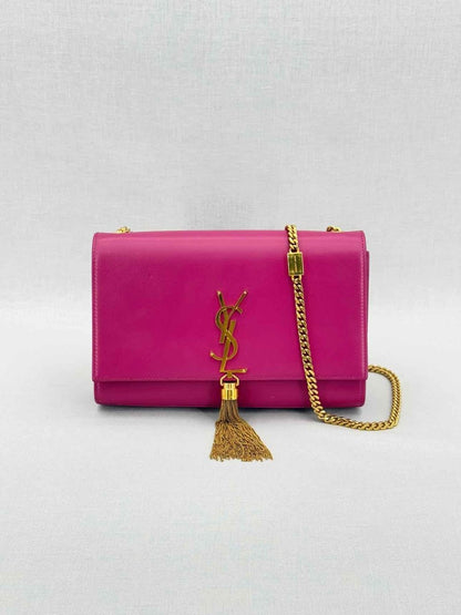 Pre - loved SAINT LAURENT Kate Fuchsia Crossbody at Reems Closet