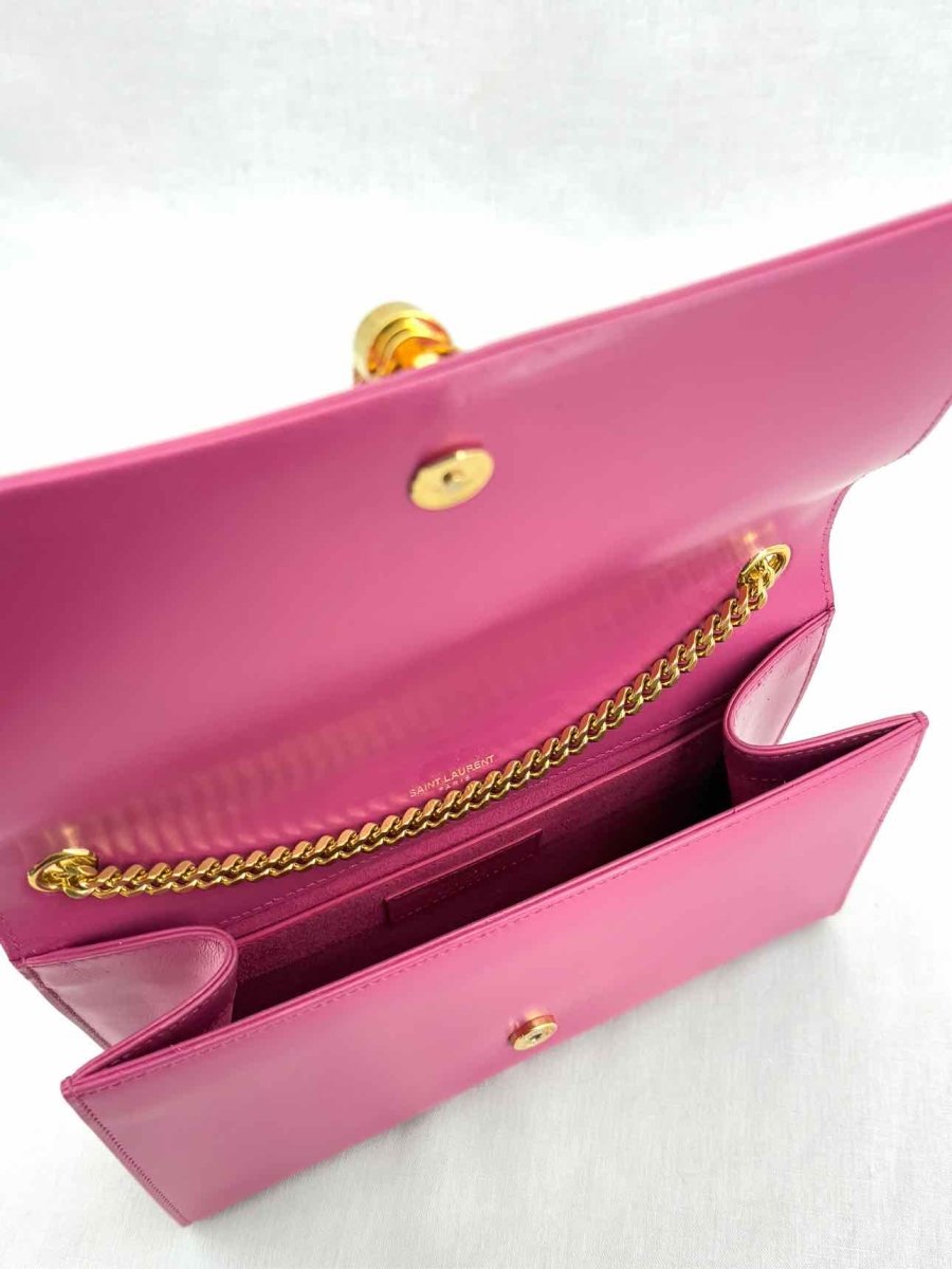 Pre - loved SAINT LAURENT Kate Fuchsia Crossbody at Reems Closet