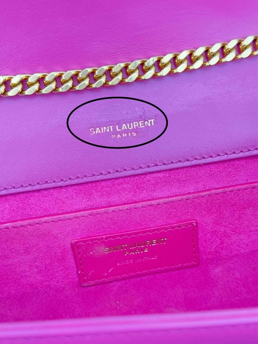 Pre - loved SAINT LAURENT Kate Fuchsia Crossbody at Reems Closet