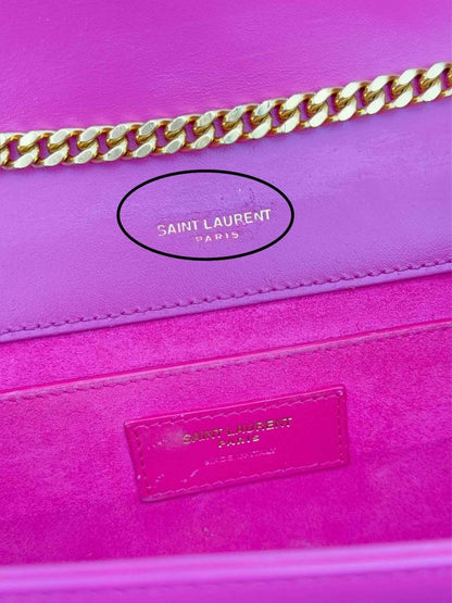 Pre - loved SAINT LAURENT Kate Fuchsia Crossbody at Reems Closet