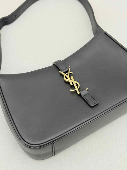 Pre - loved SAINT LAURENT LE 5 À 7 Black Shoulder Bag at Reems Closet
