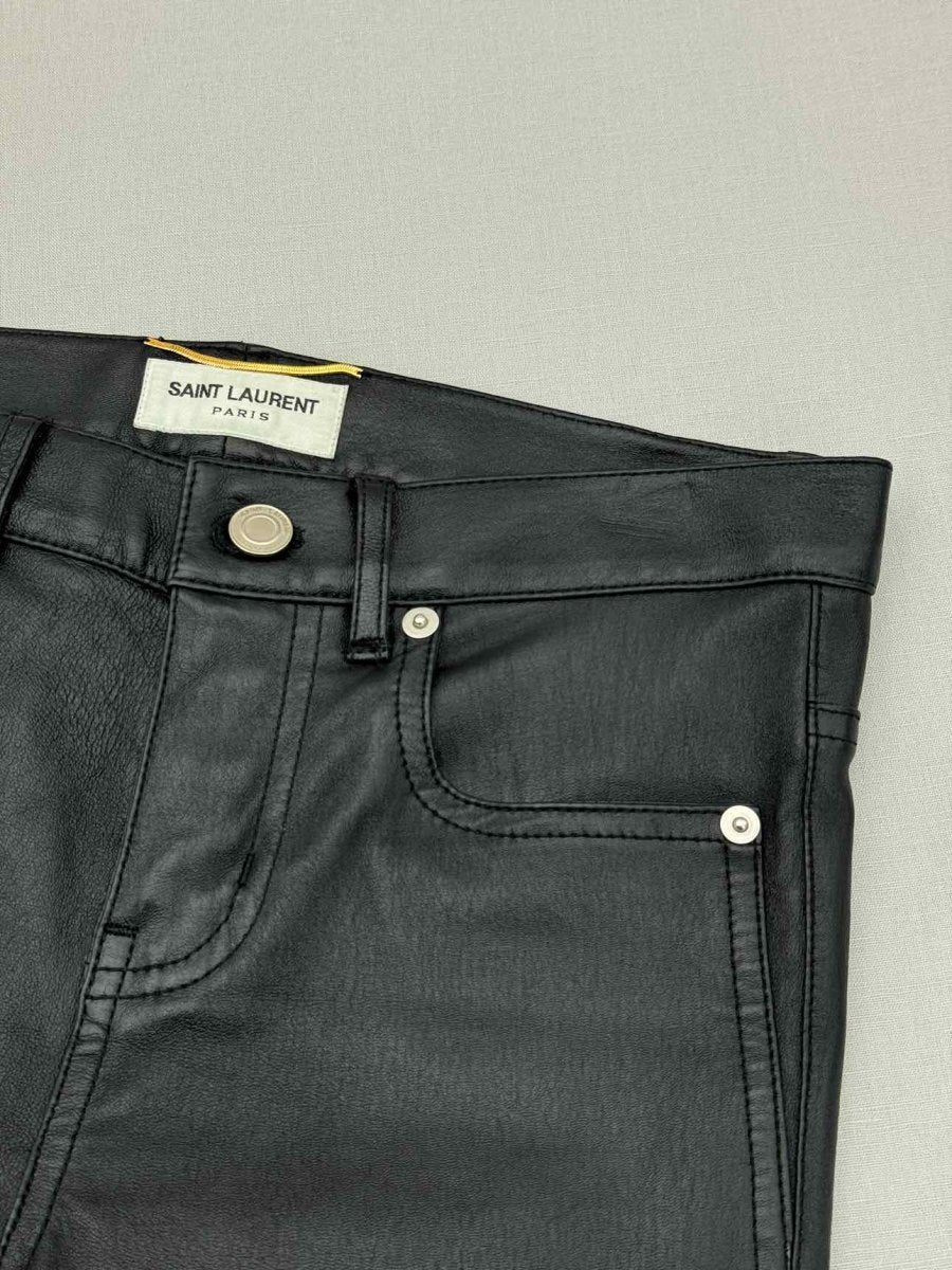 Pre - loved SAINT LAURENT Leather Black Size US 2 Jeans at Reems Closet