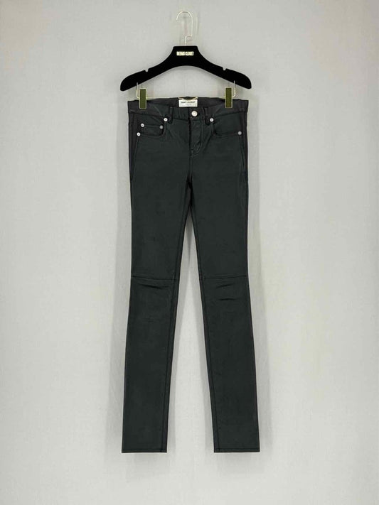 Pre - loved SAINT LAURENT Leather Black Size US 2 Jeans at Reems Closet