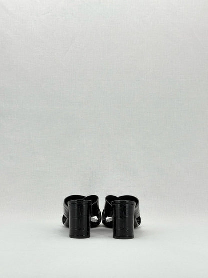 Pre - loved SAINT LAURENT Loulou Black Size EU 38.5 Mules at Reems Closet