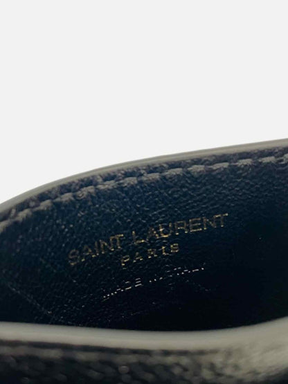 Pre - loved SAINT LAURENT Monogram Black Matelasse Card Holder at Reems Closet