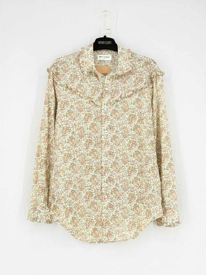 Pre - loved SAINT LAURENT Multicolor Floral Print Size US 4 Shirt at Reems Closet