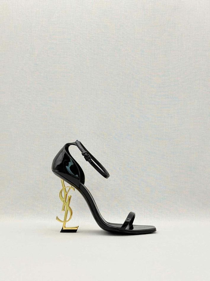 Pre-loved SAINT LAURENT Opyum Black Size EU 37 Heeled Sandals at Reems Closet