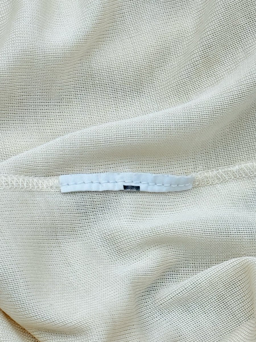 Pre - loved SAINT LAURENT Plisse Cream Size Medium T-shirt at Reems Closet