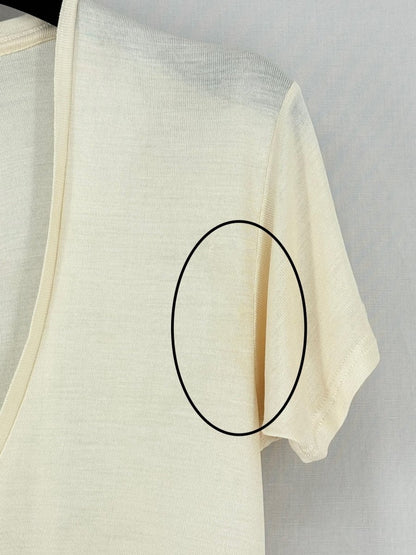 Pre - loved SAINT LAURENT Plisse Cream Size Medium T-shirt at Reems Closet