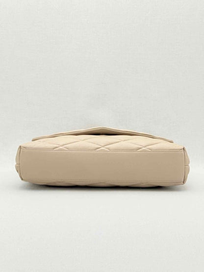 Pre - loved SAINT LAURENT Sade Puffer Envelope Beige Quilted Clutch at Reems Closet