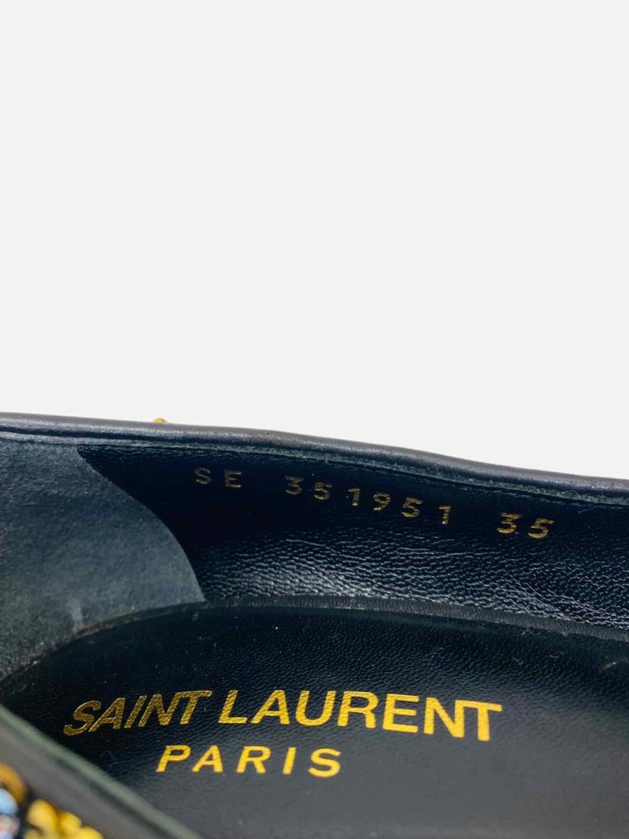 Pre - loved SAINT LAURENT Sequin Embellished Gold & Silver Pumps 35 at Reems Closet