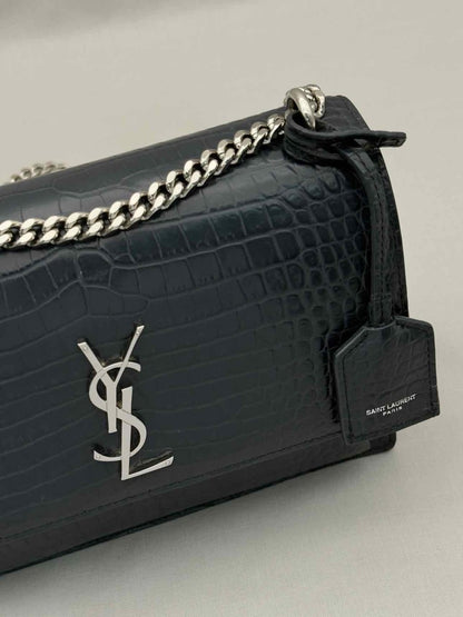 Pre-loved SAINT LAURENT Sunset Black Shoulder Bag at Reems Closet