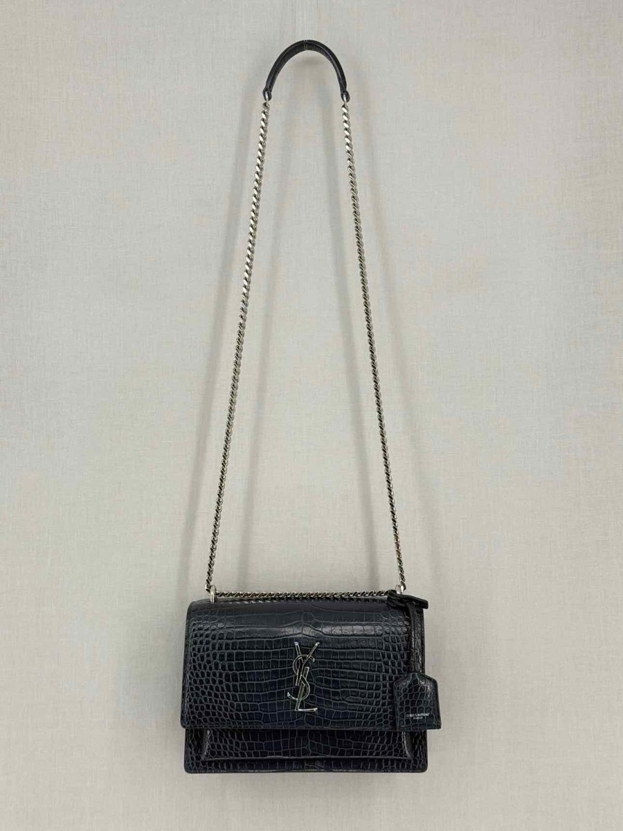 Pre-loved SAINT LAURENT Sunset Black Shoulder Bag at Reems Closet