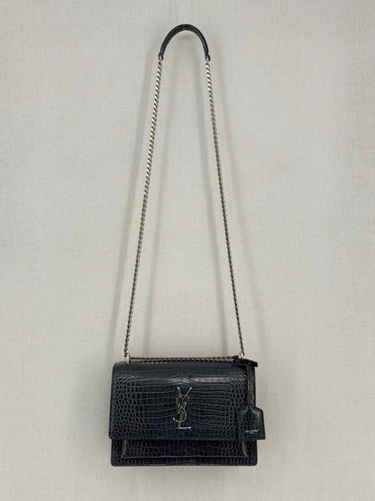 Pre-loved SAINT LAURENT Sunset Black Shoulder Bag at Reems Closet