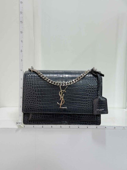 Pre-loved SAINT LAURENT Sunset Black Shoulder Bag at Reems Closet