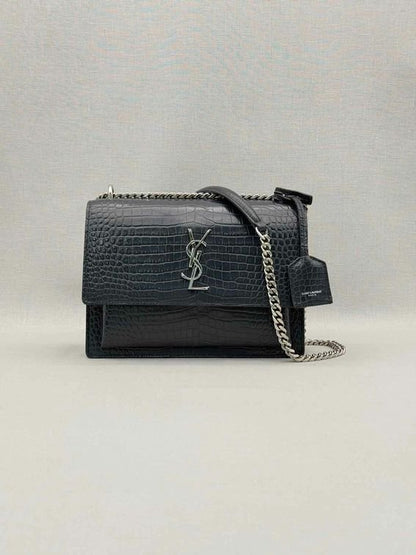 Pre-loved SAINT LAURENT Sunset Black Shoulder Bag at Reems Closet