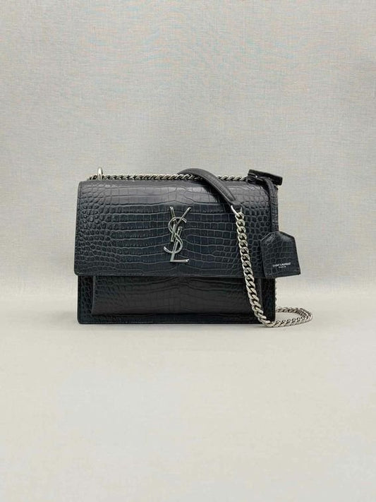 Pre-loved SAINT LAURENT Sunset Black Shoulder Bag at Reems Closet