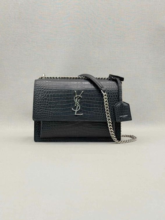 Pre-loved SAINT LAURENT Sunset Black Shoulder Bag at Reems Closet