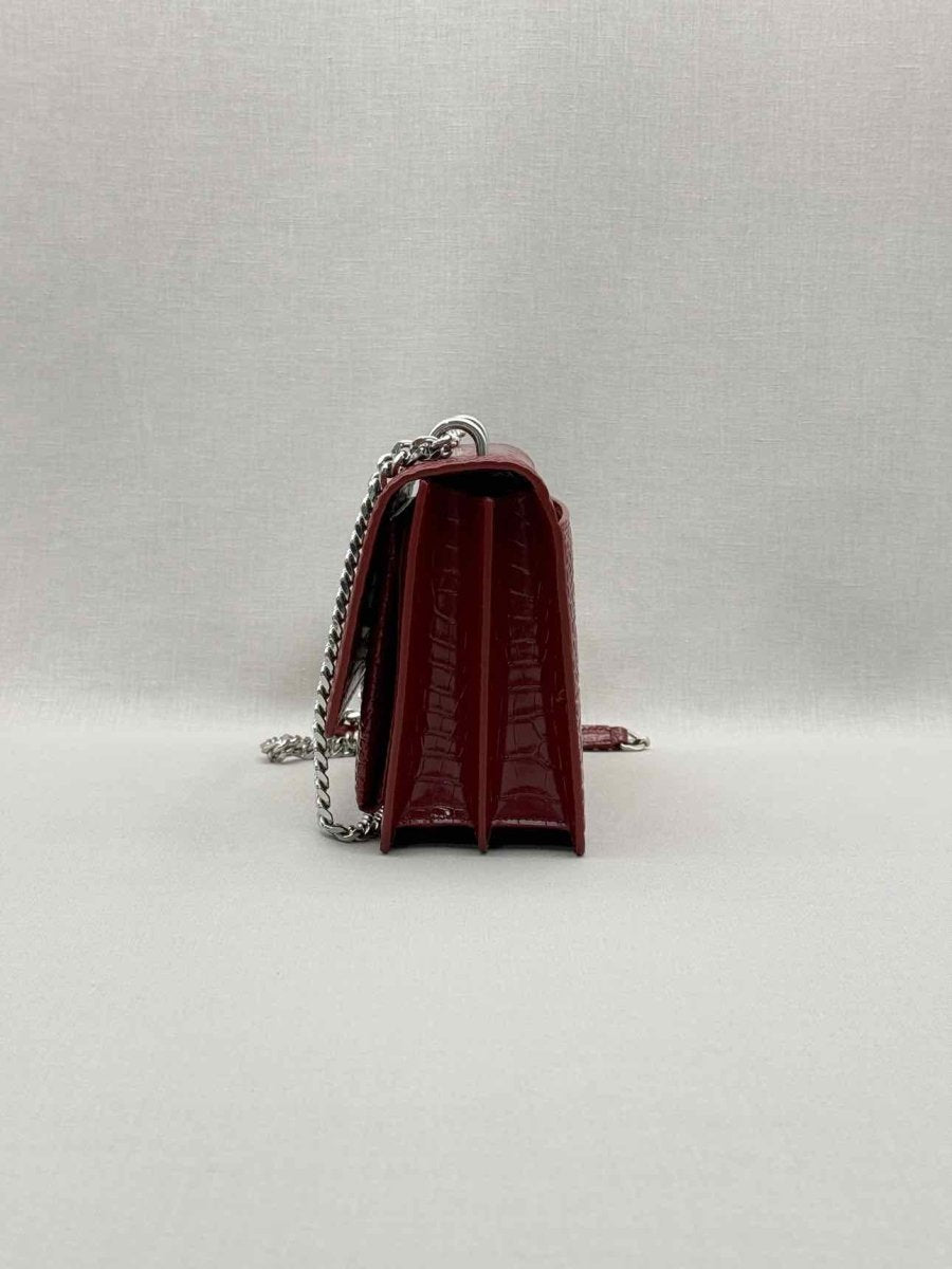 Pre-loved SAINT LAURENT Sunset Burgundy Shoulder Bag at Reems Closet