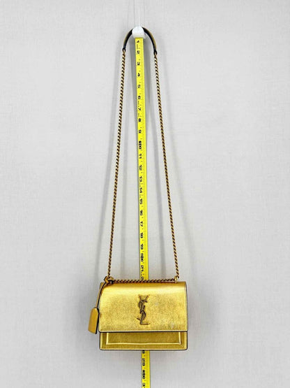 Pre-loved SAINT LAURENT Sunset Metallic Gold Crossbody at Reems Closet