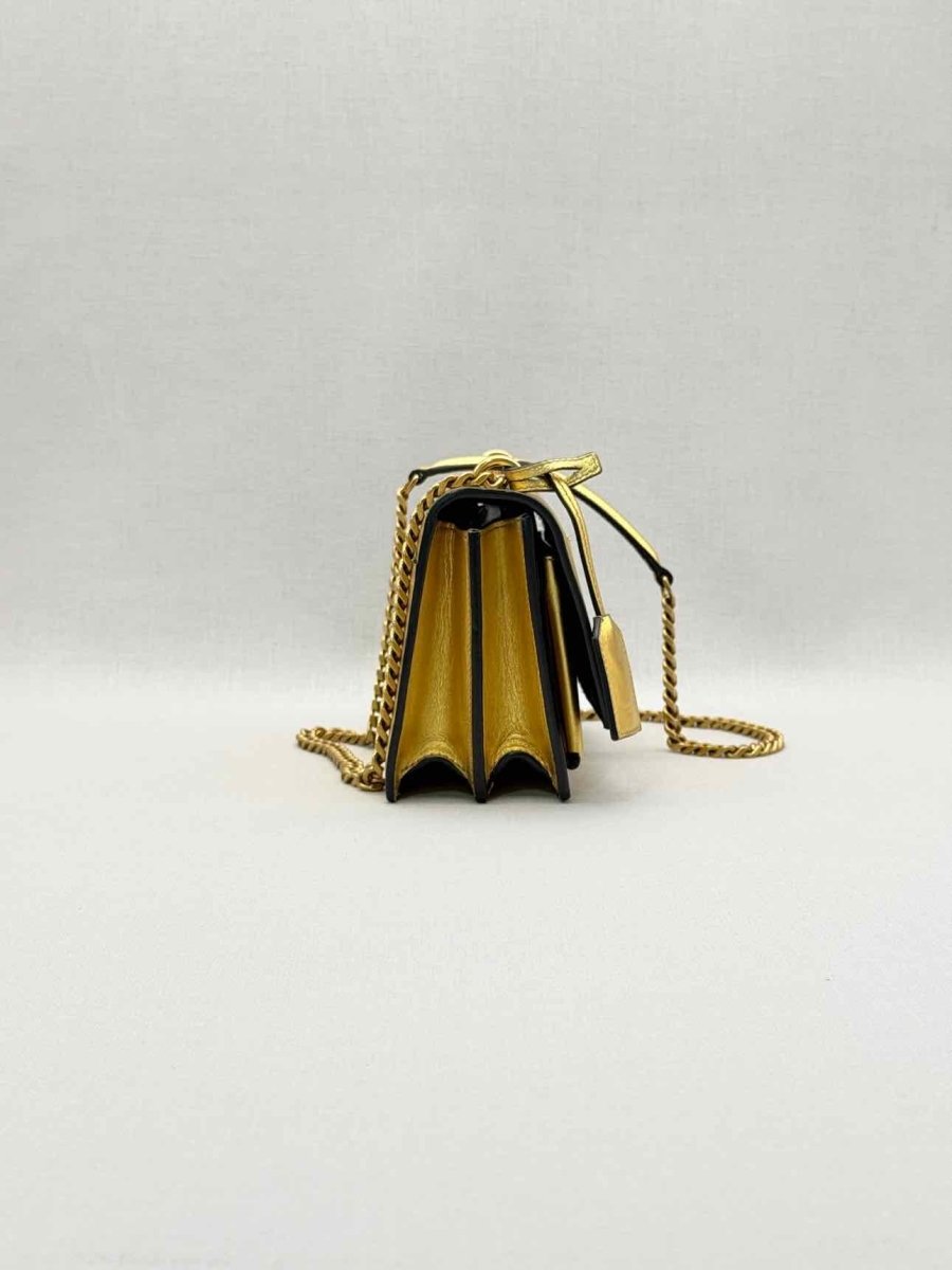 Pre-loved SAINT LAURENT Sunset Metallic Gold Crossbody at Reems Closet