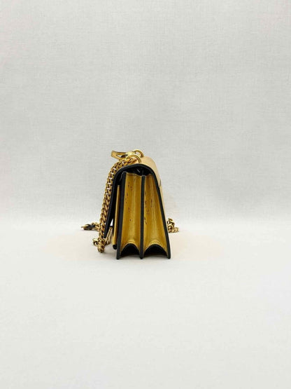 Pre-loved SAINT LAURENT Sunset Metallic Gold Crossbody at Reems Closet