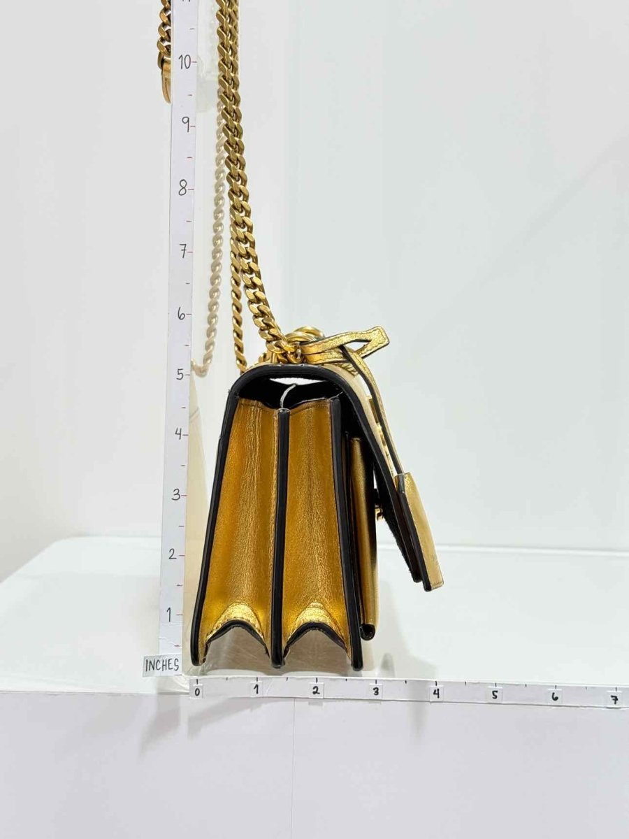 Pre-loved SAINT LAURENT Sunset Metallic Gold Crossbody at Reems Closet