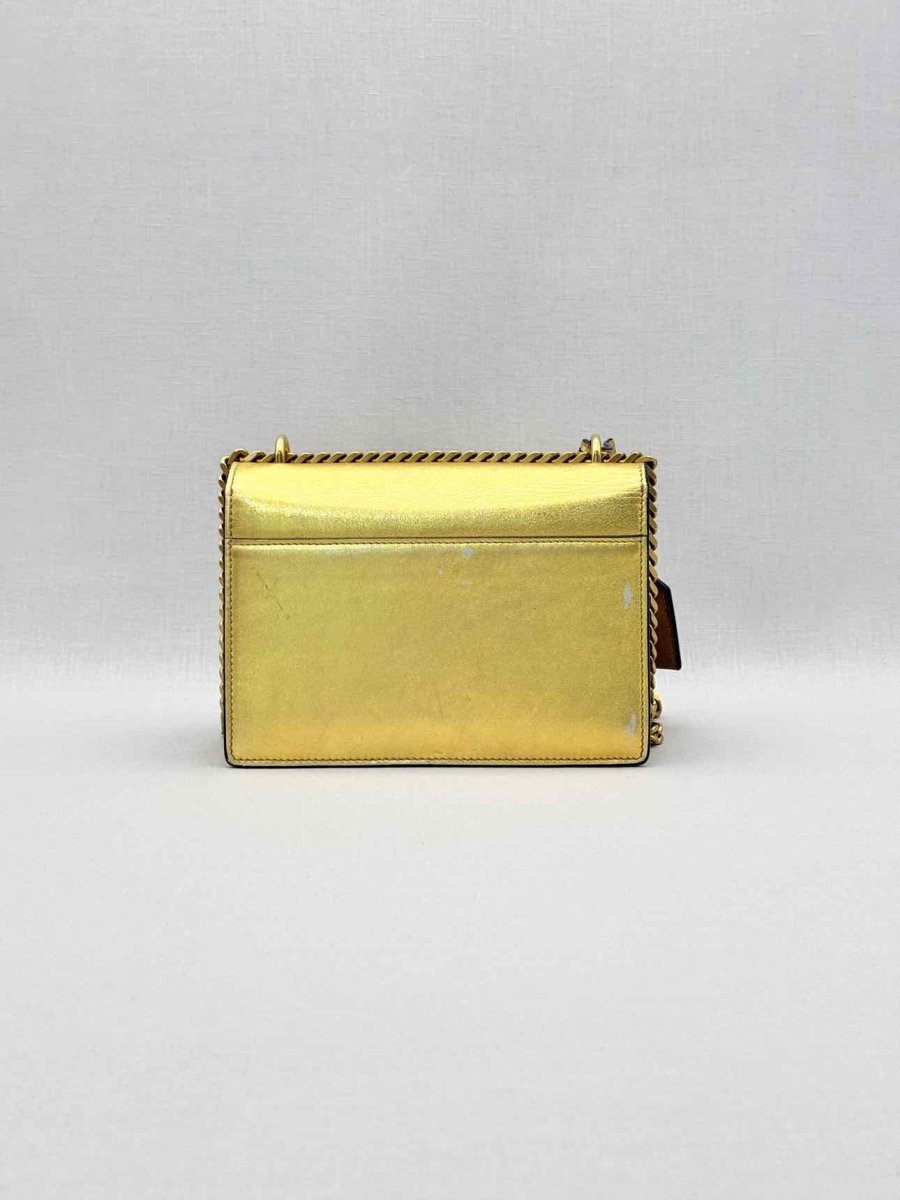 Pre-loved SAINT LAURENT Sunset Metallic Gold Crossbody at Reems Closet