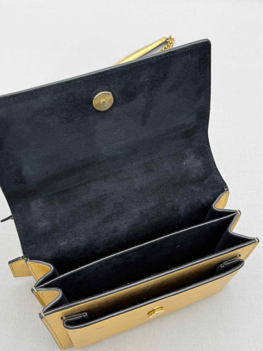 Pre-loved SAINT LAURENT Sunset Metallic Gold Crossbody at Reems Closet