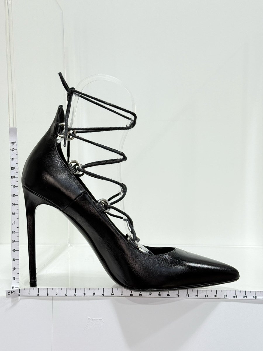 Pre - loved SAINT LAURENT Thorn Lace - up Black Size EU 39 Pumps at Reems Closet