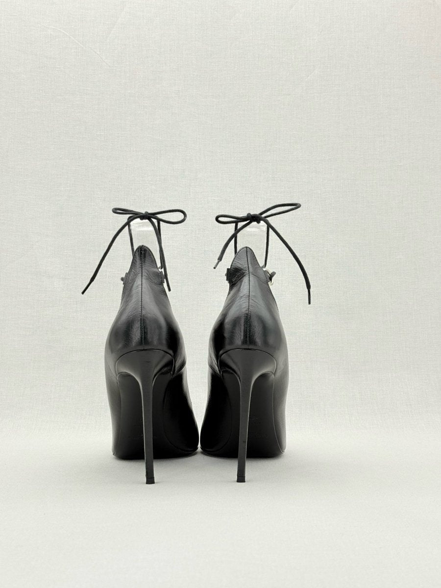 Pre - loved SAINT LAURENT Thorn Lace - up Black Size EU 39 Pumps at Reems Closet