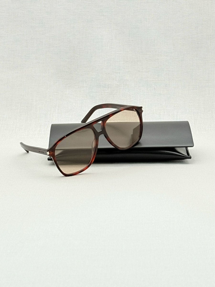 Pre - loved SAINT LAURENT Tortoise Sunglasses at Reems Closet
