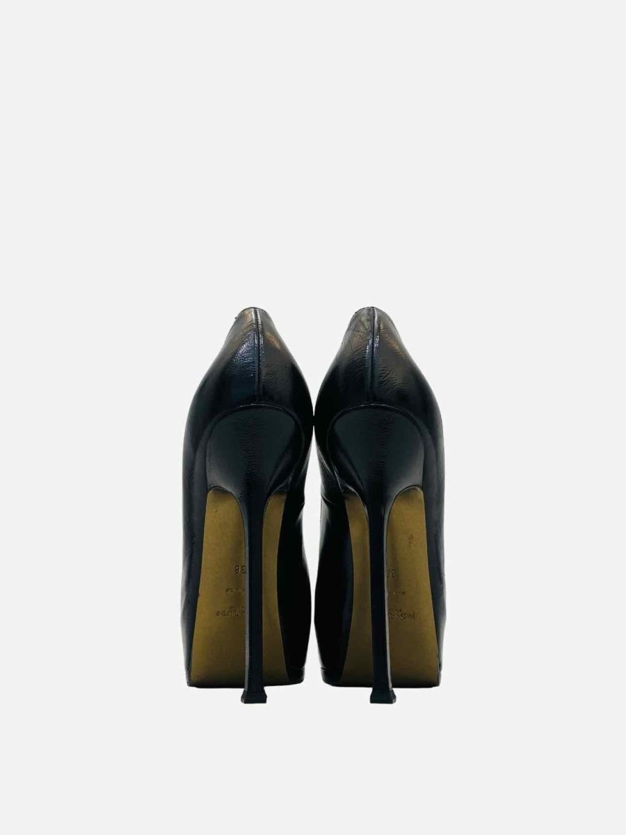 Pre - loved SAINT LAURENT Tribtoo Black Platform Pumps at Reems Closet