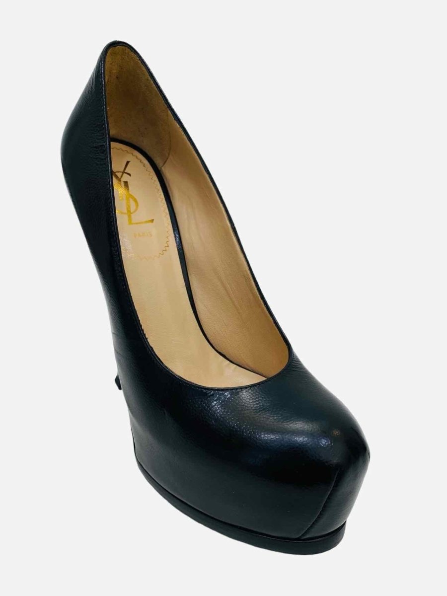 Pre - loved SAINT LAURENT Tribtoo Black Platform Pumps at Reems Closet