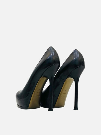 Pre - loved SAINT LAURENT Tribtoo Black Platform Pumps at Reems Closet