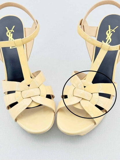 Pre - loved SAINT LAURENT Tribute Beige Size EU 39 Heeled Sandals at Reems Closet