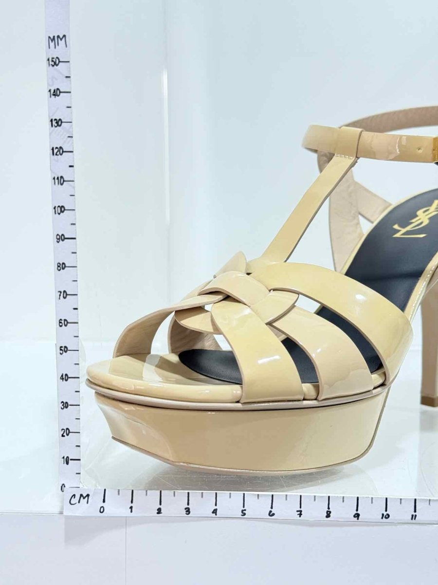 Pre - loved SAINT LAURENT Tribute Beige Size EU 39 Heeled Sandals at Reems Closet