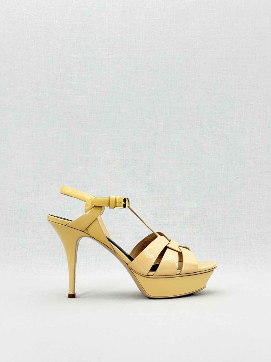 Pre - loved SAINT LAURENT Tribute Beige Size EU 39 Heeled Sandals at Reems Closet