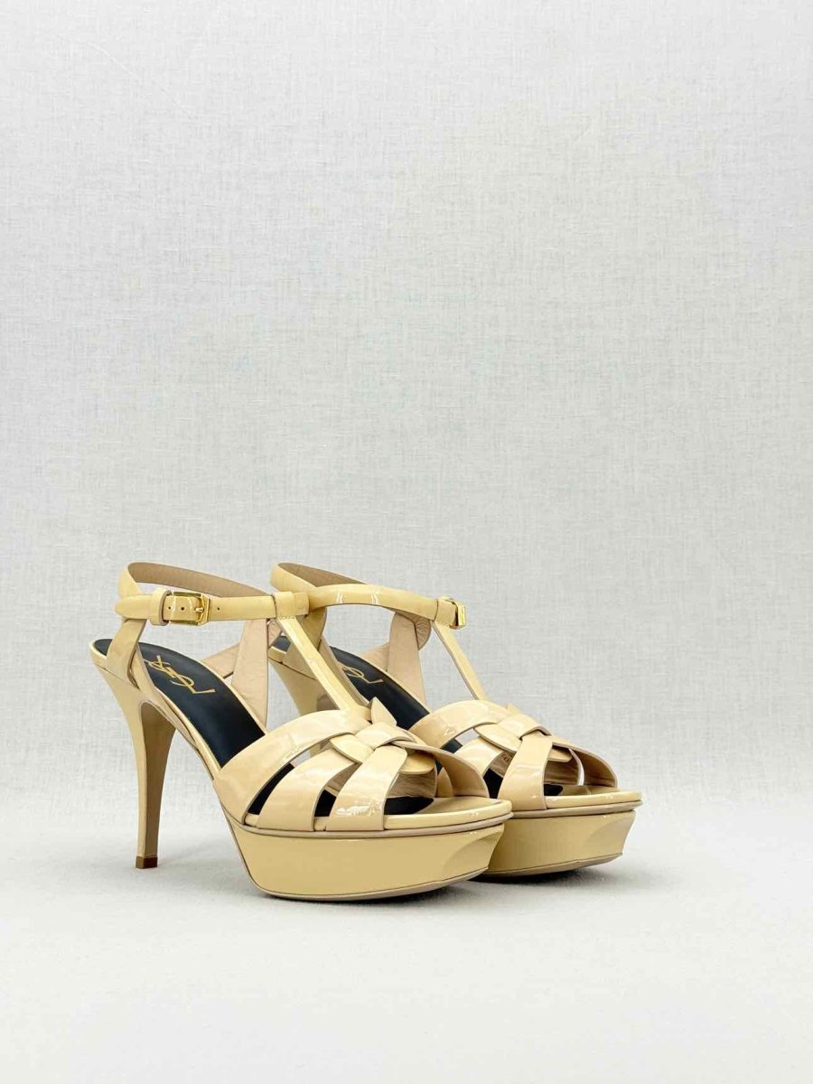 Pre - loved SAINT LAURENT Tribute Beige Size EU 39 Heeled Sandals at Reems Closet