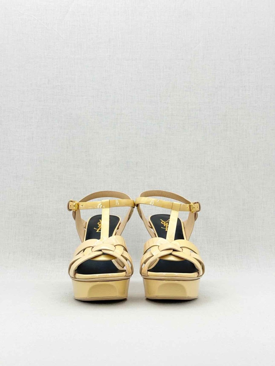 Pre - loved SAINT LAURENT Tribute Beige Size EU 39 Heeled Sandals at Reems Closet
